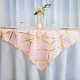thumbnail image 6 of BalsaCircle 54" x 54" Blush Gold Metallic Geometric Design Square Polyester Table Overlay Tablecloths, 6 of 8