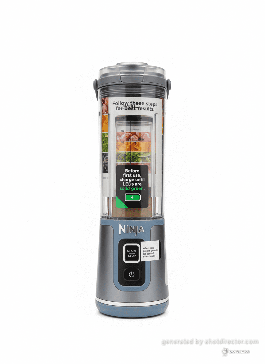 Restored Ninja Blast Portable Cordless Blender, 18oz USB-C Rechargeable Smoothie Maker for Shakes, Frozen Fruit & Ice – Travel, Gym, Office, On-The-Go –SILVER/NAVY(Model BC155SNV) (Refurbished)