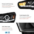thumbnail image 2 of [For 2008-2017 Mitsubishi Lancer Ralliart Evolution Halogen Model] LED Strip Black Projector Headlight Headlamp Assembly, Driver & Passenger Side, 2 of 9