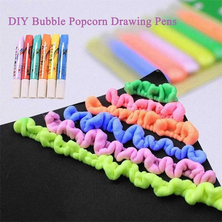 18Pcs DIY Bubble Popcorn Drawing Pens, Magic Puffy Pens, Magic
