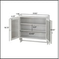 thumbnail image 5 of 24.8"Glass Door Vintage Double Door Wall Cabinet with Three Tiers of Storage with Towel Rack, for Bathroom, Kitchen,Dining Room, White Washed, 5 of 12