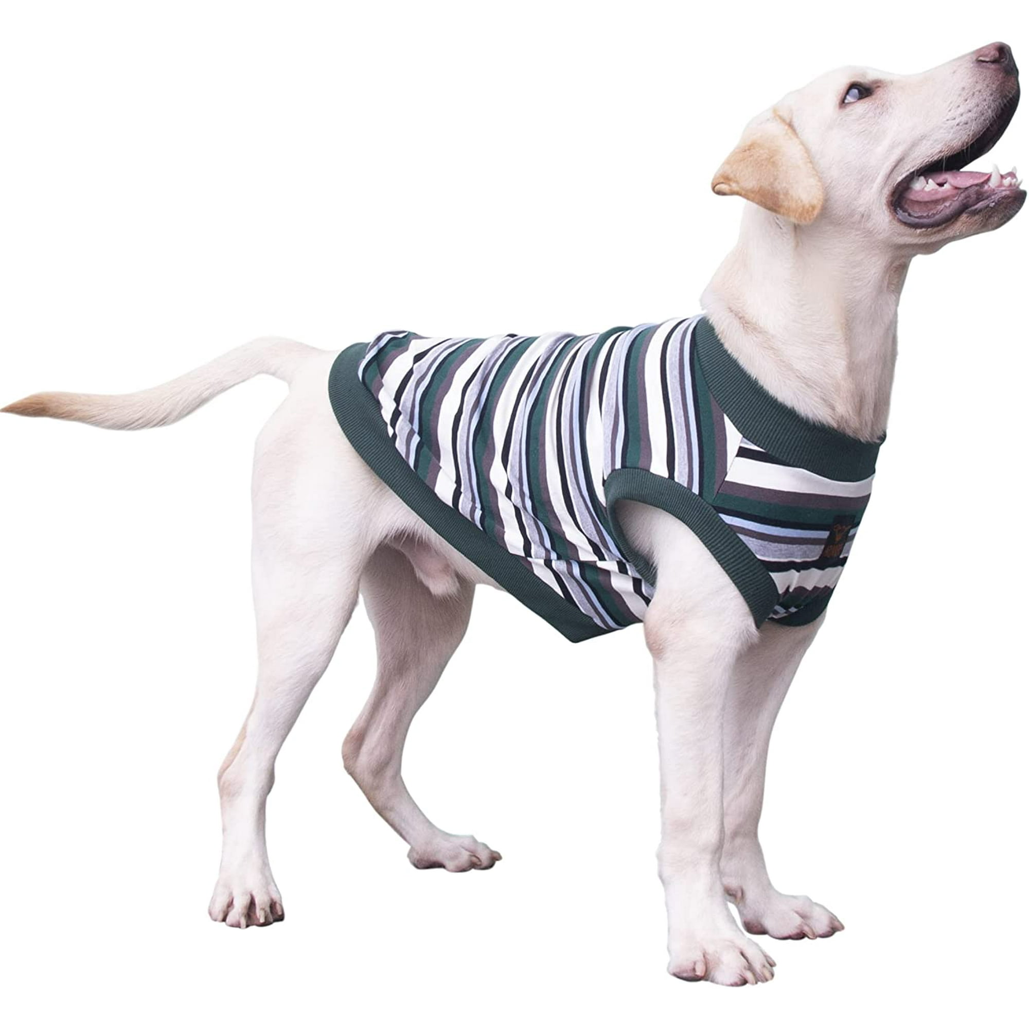 Fybto Attoe Dog Clothes Shirt Sleeveless T Shirts Strip Tank Top Vest For Large Breed Dogs Sweatshirt L 9xl