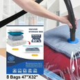 thumbnail image 3 of 12 PACK COMBO: 8 Jumbo Vacuum Seal Space Saver Storage Bag 47"X32" + 4 Travel Roll Up Bag, 3 of 9