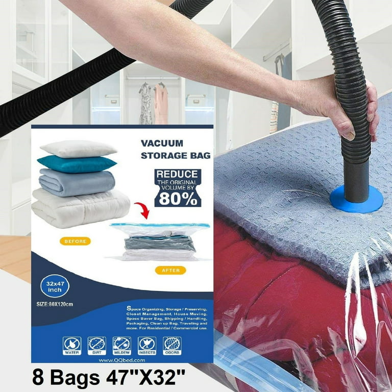 Spacesaver Premium *Small* Vacuum Storage Bags (Works with Any Vacuum  Cleaner + Free Hand-Pump for Travel!) Double-Zip Seal and Triple Seal  Turbo-Valve for 80% More Compression! (6 Pack) 