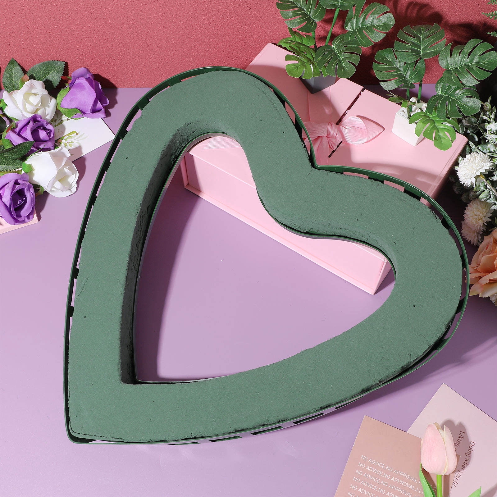 BESTYASH Heart Shaped Floral Holder with Strong Cup for Wedding, Party, and Event Flower Arrangements