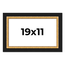 19x11 Frame Gold Real Wood Picture Frame Width 2.25 Inches | Interior Frame Depth 0.5 Inches |