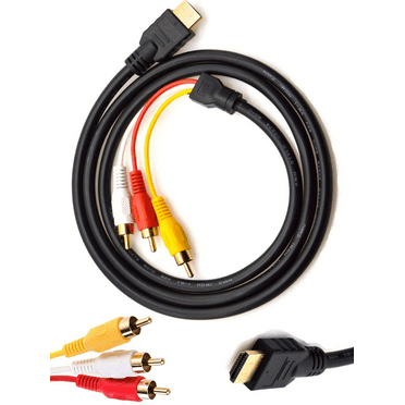 HDMI to RCA TV Cable HDMI Male to 3 RCA Male av Cable Video Audio Component Converter Adapter 1080P Cable for HDTV Black 5ft/1.5m