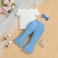 thumbnail image 2 of Sngxgn Toddler Baby Girl Clothes Outfits Solid Long Sleeve Sweatshirt Tops + Pants Set(Light Blue,130), 2 of 8