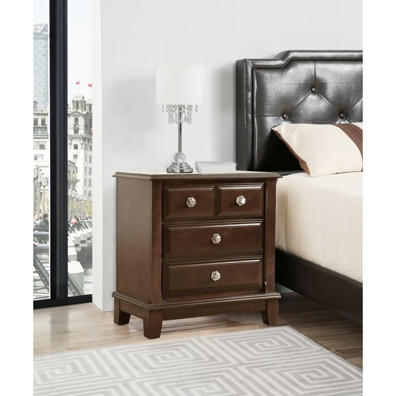 Glory Furniture Ashford 3 Drawer Nightstand in Cappuccino