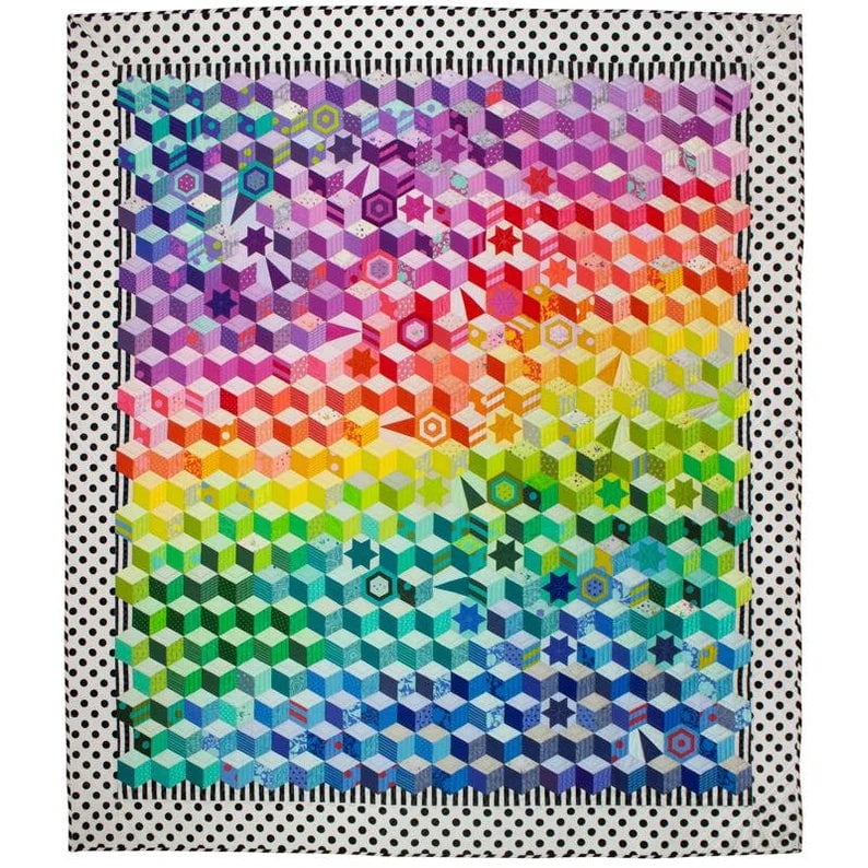 Tumbling Cosmos Quilt Pattern and Paper Piece Pack Complete Set by Tula Pink for Paper Pieces