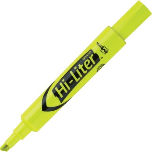 Avery Desk-Style, Fluorescent Yellow, 1 Count (24000) Chisel Marker Point Style - Fluorescent Yellow - Yellow Barrel - 12 / Dozen