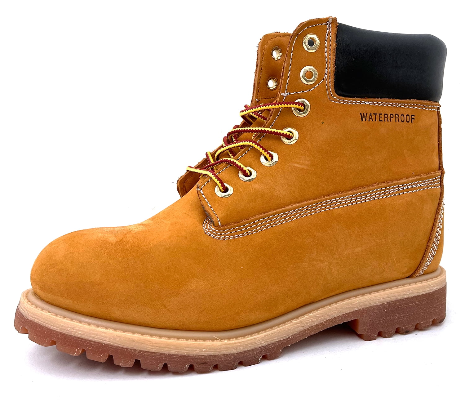 Men's Waterproof Work Boots 6" Nubuck Leather Lug Sole Insulated Hiking