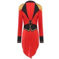 thumbnail image 3 of Womens Circus Ringmaster Long Sleeve Tailcoat Outerwear Medieval Jacket Outerwear Red S, 3 of 7