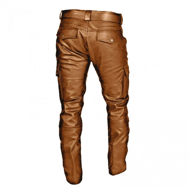 Big and tall mens 2025 leather pants