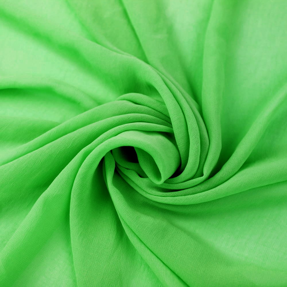 Kelly Green Light Solid Washed HiMulti Chiffon Fabric by the Yard