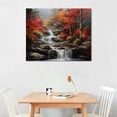 thumbnail image 2 of COMIO Forest Canvas Wall Art Red and Black Bathroom Wall Decor Fall Pictures Mountain Waterfall Landscape Poster Tropical Tree Painting Nature Scenery Artwork for Living Room Bedroom Home Decorations, 2 of 4