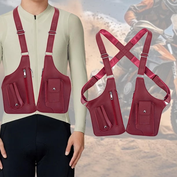 Bolso tipo cartera con correas ajustables para el hombro y elegante bolso para teléfono móvil Rojo