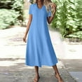 thumbnail image 2 of Womens Casual Dresses,High Waist Sundress Round Neck Short Sleeve Dresses Loose Fitted Sun-Dress Trendy Breathable Beach Vacation Dress Trend 2025 Dresses, 2 of 7
