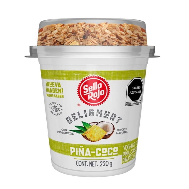Yoghurt Sello Rojo delighurt piña coco con granola 220 g
