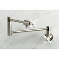 thumbnail image 2 of Kingston Brass KS4108PX Metropolitan Two-Handle 1-Hole Wall Mount Pot Filler Faucet in Brushed Nickel, 2 of 8