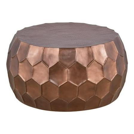 Pemberly Row Contemporary Coffee Table made with Aluminum in Copper