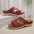 thumbnail image 6 of Dakaela Orthopedic Wedge Sandals for Women 2026 Summer Boho Platform Slip on Slides Arch Support Comfortable Casual Walking Slippers Red 8, 6 of 9