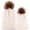 White 01, variant on 2 count Parent- Hat, Mother & Daughter/Son Winter Warm Knit Hat Family Crochet Beanie Cap with Pom Pom