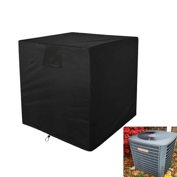 J&C 600D Heavy Duty Square Waterproof Air Conditioner Cover Outdoor Black AC Unit Protection Covers for Veranda Dust-proof Protector for Outside Units Central Air Conditer (30 x 30 x 3