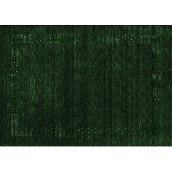 Ahgly Company Indoor Rectangle Abstract Emerald Green Contemporary Area Rugs, 7' x 9'
