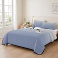 thumbnail image 2 of Full Quilt Set 78''x90'', Ombre Grey Blue| Lightweight Summer Bedspread Coverlet Set with 2 Pillow Shams, Abstract Art Breathable All Season Quilt Bedding for Bedroom/Guest Room, 2 of 9