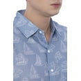 thumbnail image 3 of LA LEELA Men's Hawaiian Shirt Fashion Button Down Short Sleeves Holidays Aloha Party Casual Tops Summer Beaches Shirts for Men S Grey Boat, 3 of 6