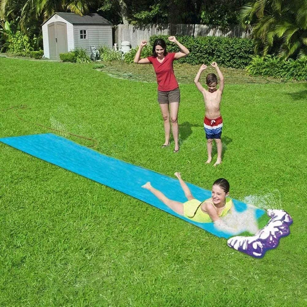 Lawn Water Slides 15.7 Ft Backyard Water Slide Lawn Garden Pool Games Outdoor Party Inflatable Waterslide Easy to Set Up Fun for Kids Boys Girls Children Blue 