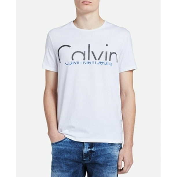 Calvin Klein - Calvin Klein NEW White Mens Size Large L Logo Graphic ...