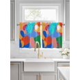 thumbnail image 2 of Half Window Curtain 36 Inches Long, Abstract Contemporary, Window Treatment Curtain Drapes, Minimalist Art Mo-randi Colored Geometric Small Tier Curtains for Bathroom Over Sink, 27.5"x36", 2 Panels, 2 of 7