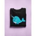 thumbnail image 3 of Magic Narwhal Sweatshirt Women -Image by Shutterstock, Female Small, 3 of 4