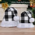 thumbnail image 3 of Gorro navideño de fieltro gorro navideño a cuadros en blanco y negro cálido y cómodo para adultos y niños ANGGREK Otros, 3 of 8