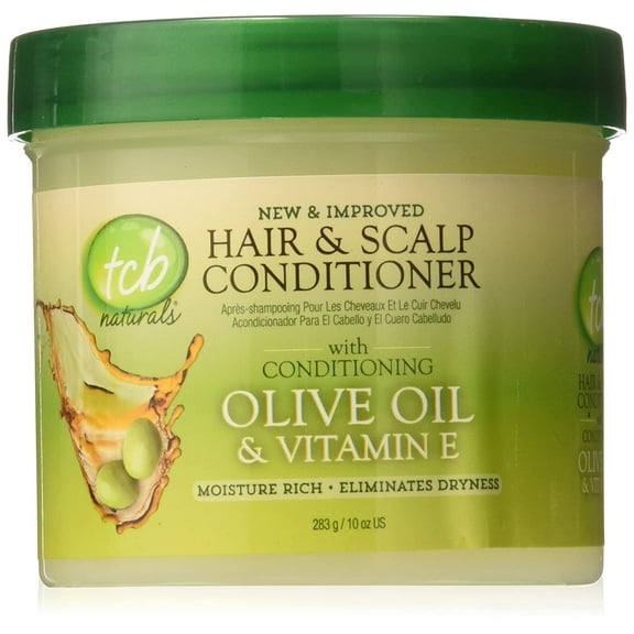 TCB Naturals Conditioner Hair & Scalp Olive Oil & Vitamin-E Jar, 10 Ounce