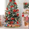thumbnail image 6 of Coolnut Autumn Country Landscape Christmas Tree Mats Waterproof Tree Skirt, Oil Painting Horse Xmas Tree Stand Tray Mat Floor Protector Pad for Holiday Party Decoration, 28.3", 6 of 6