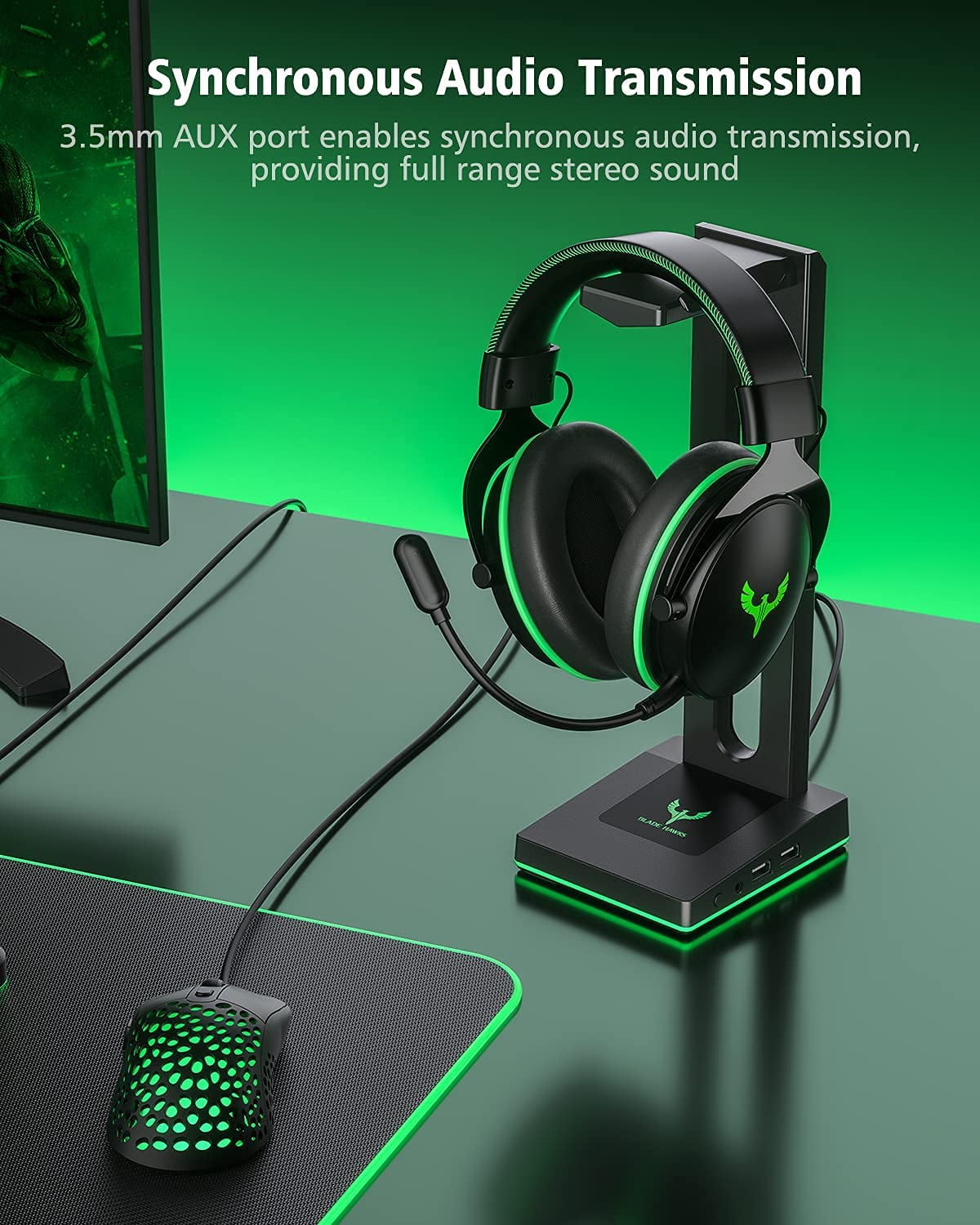 Blade Hawks RGB Headphone Stand, Gaming 
