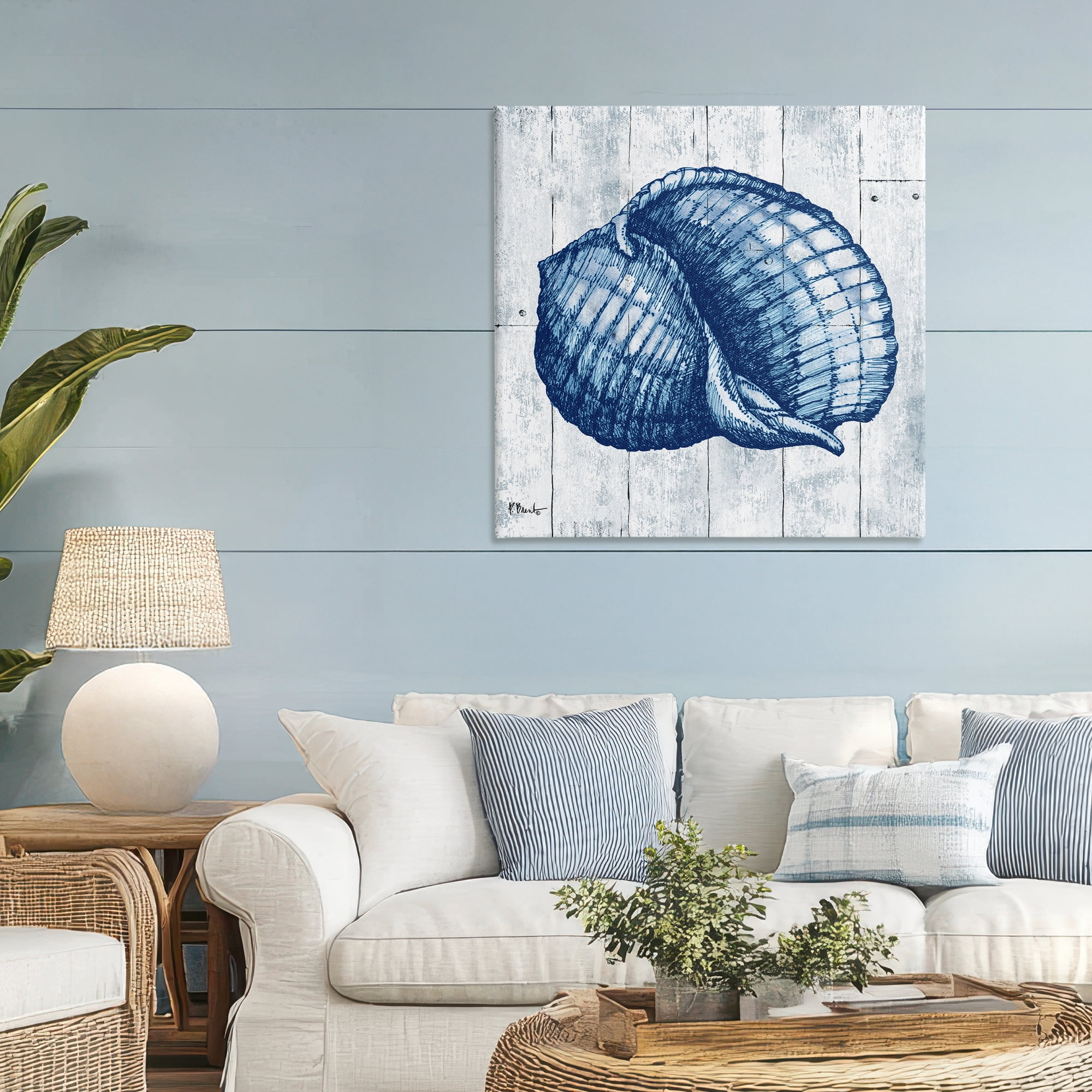 Stupell Industries Coastal Timberland Shell Canvas Wall Art, design by Paul Brent