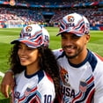 thumbnail image 3 of Cevemin USA 2026 Patriotic Flag Soccer Baseball Cap, Adjustable Sport Printed Sun Hat for Men Women Football Sports Fans Daily Outdoor Wear, 3 of 6