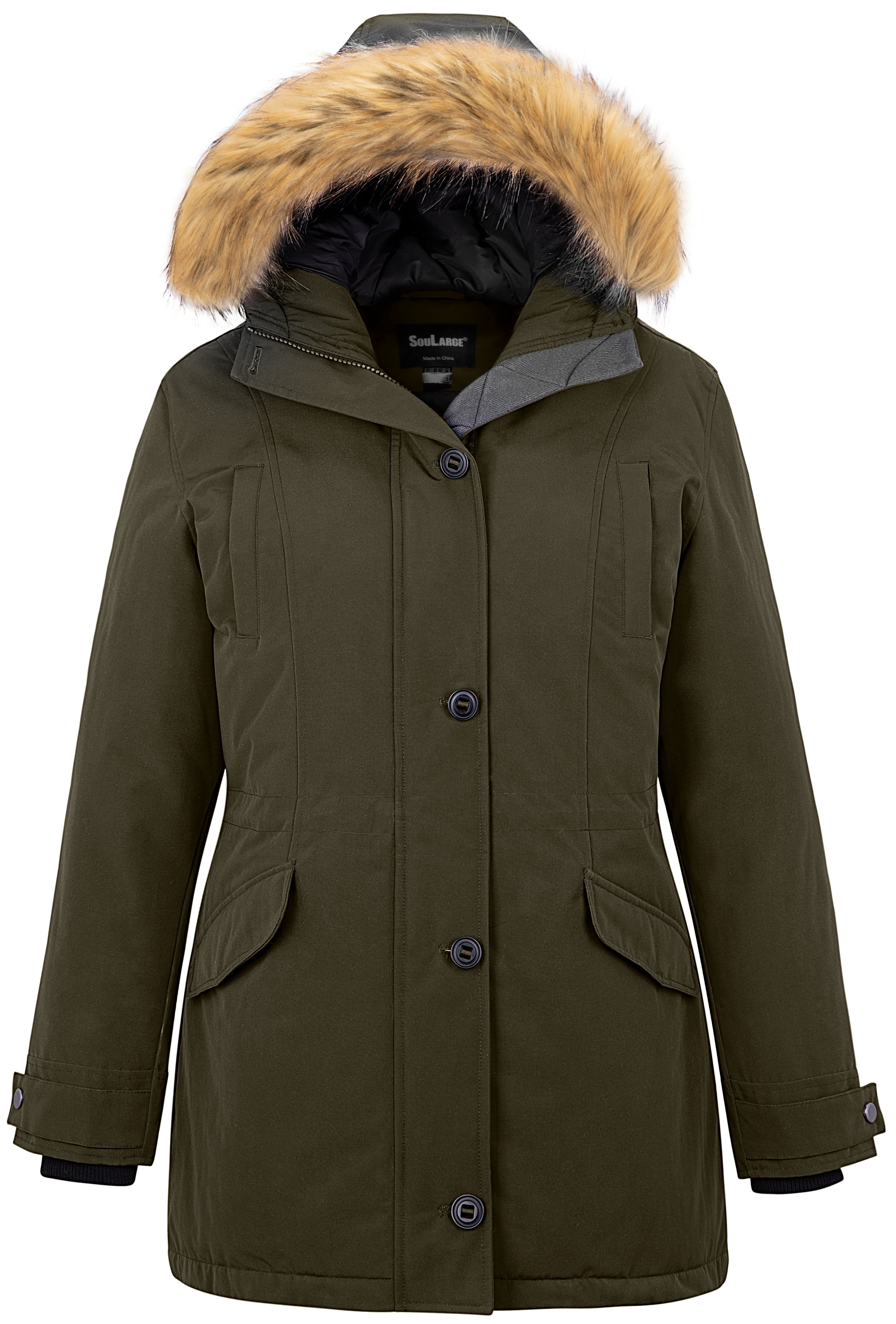 Zoek machine optimalisatie uitsterven Depressie Soularge Women's Plus Size Thermal Thickened Winter Parka Jacket Puffer  coat (Army green, 3X) - Walmart.com