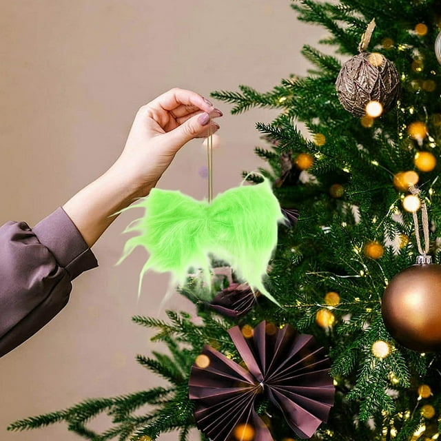ABPWLY Christmas Bows for Tree Long Haired Christmas Bow Candy Color Tree Ornament DIY Party Decoration Handmade Fuzz Soft Decor Bows Versatile Accessory 1Pc 3.93x5.9in