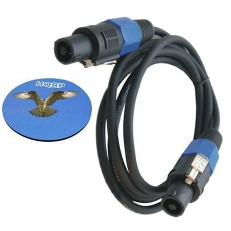 HQRP 6ft Speakon to Speakon (M/M) Cable for Ashdown CL-115 Bass Amplifier Cabinet ; Behringer Classic BVT5500H Bass Amp Head / Europower PMP6000 Powered Mixer plus HQRP Coaster