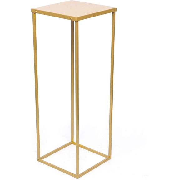 Metal Wedding Flower Stand Floor Vase Column Flower Stand Geometric Centerpieces Vase for Tabletop Flower Arrangement Tables Decoration (27.6" H Gold)