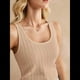 thumbnail image 4 of Camisetas Sin Mangas para Mujer, de Punto, con Cuello en U, Básicas e Informales de Verano. Caqui S, 4 of 9