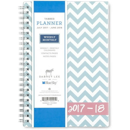 Dabney Lee for Blue Sky "Ollie Aqua" 5 x 8 Weekly/Monthly Planner, Jul 2017 - Jun 2018