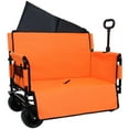 thumbnail image 5 of 3-in-1 Convertible Folding Wagon Cart 500lbs Heavy-Duty 180L Capacity - Bench Seat & Storage All-Terrain Wheels for Camping Beach Sports Garden,Orange, 5 of 11