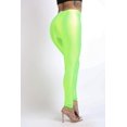 thumbnail image 6 of Ofenti Shiny Leggings for Women High-Waist Neon Tights for Parties & Raves, 2X Neon Lime, 6 of 8