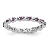 Auriga Fine Jewelry 925 Sterling Silver Amethyst Ring for Women Size 5